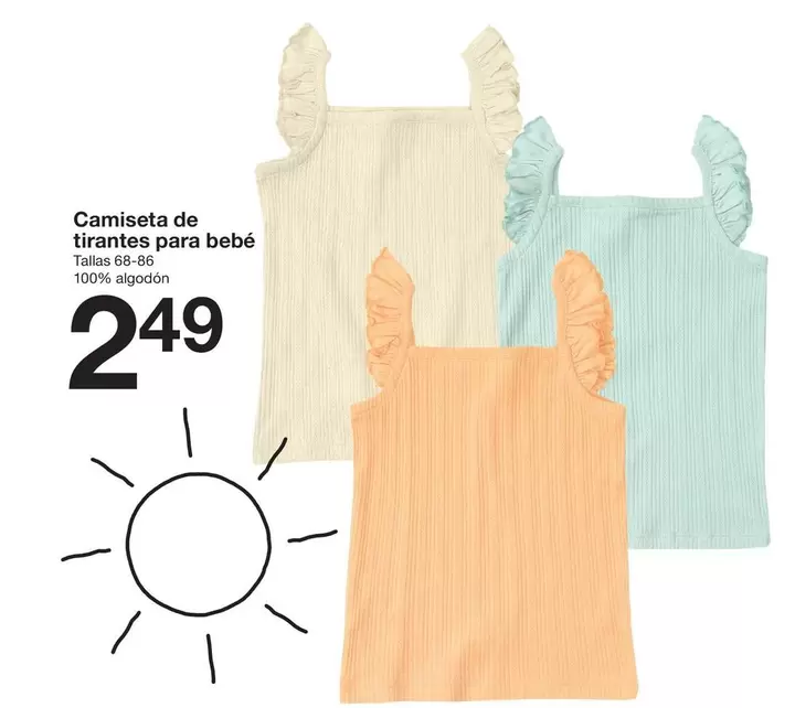 Oferta de Bebé - Camiseta De Tirantes Para por 2,49€ en ZEEMAN