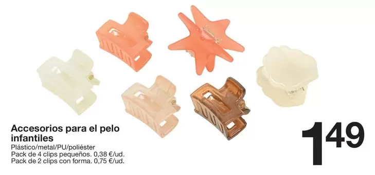 Oferta de Accesorios Para El Pelo Infantil por 1,49€ en ZEEMAN