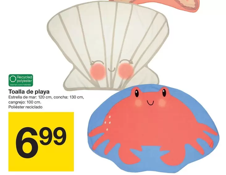 Oferta de Toalla De Playa por 6,99€ en ZEEMAN
