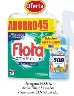 Oferta de Flota - Detergente Active Plus, 45 Lavados + Suavizante en Cash Barea