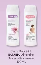 Oferta de Babaria - Crema Body Milk Almendras Dulces O Reafirmante en Cash Barea