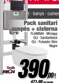 Oferta de Pack Sanitari Suspes + Cisterna por 471,9€ en Ferrolan