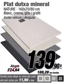 Oferta de Plat Dutxa Mineral por 139,9€ en Ferrolan