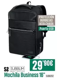 Oferta de Subblim - Mochila Business 16" por 29,9€ en PCBox