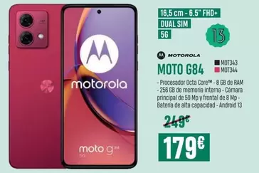 Oferta de Motorola - Moto G84 por 179€ en PCBox