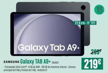 Oferta de Samsung - Galaxy Tab A9+ por 219€ en PCBox