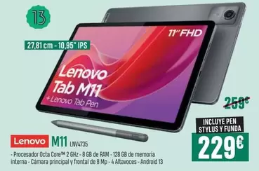 Oferta de Lenovo - Tab M11 por 229€ en PCBox