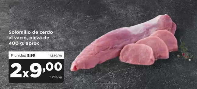 Oferta de Solomillo De Cerdo Al Vacio por 5,95€ en Alimerka