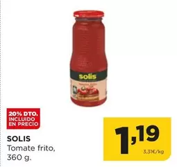 Oferta de Solís - Tomate Frito por 1,19€ en Alimerka