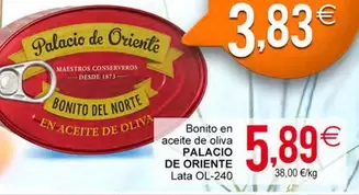 Oferta de Palacio de Oriente - Bonito En Aceite De Oliva por 5,89€ en Plenus Supermercados