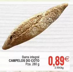 Oferta de Campelos Do Coto - Barra Integral por 0,89€ en Plenus Supermercados