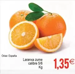 Oferta de Laranxa Zume Calibre por 1,35€ en Plenus Supermercados