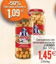 Oferta de Luengo - Garavanzos Con Verduras/Espinacas por 1,45€ en Plenus Supermercados