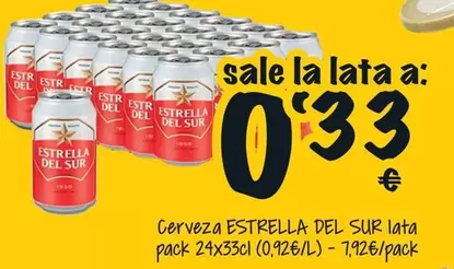 Oferta de Estrella del Sur - Cerveza por 0,33€ en Cash Fresh