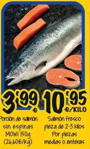Oferta de Porción De Salmón Sin Espinas por 3,99€ en Cash Fresh
