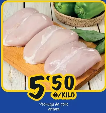 Oferta de Pechuga De Pollo Entera por 5,5€ en Cash Fresh