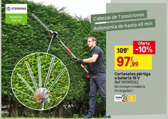 Oferta de Home - Cortasetos Pétrtiga A Bateria 18 V por 97,99€ en Leroy Merlin