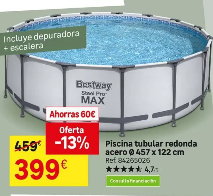 Oferta de Bestway - Piscina Tubular Redonda Acero por 399€ en Leroy Merlin