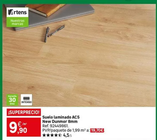 Oferta de Intenso - Suelo Laminado Ac5 New Dumor 8mm por 9,9€ en Leroy Merlin