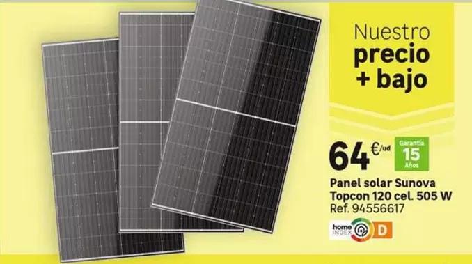 Oferta de Solar - Panel  Sunova Topcon 120 Gel por 64€ en Leroy Merlin