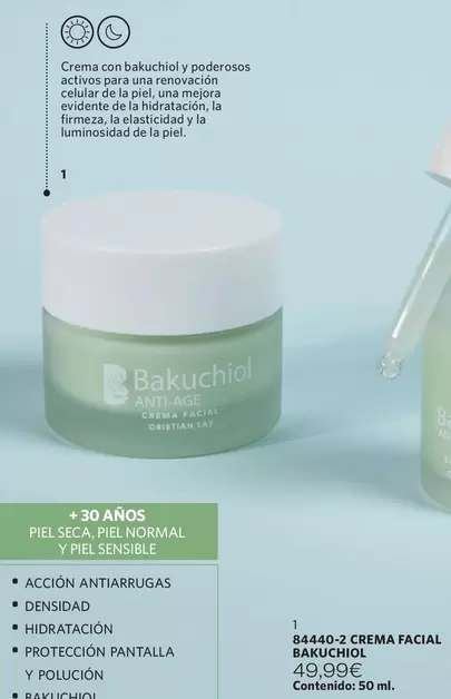 Oferta de Cristian Lay - Crema Facial Bakuchiol  por 49,99€ en Cristian Lay