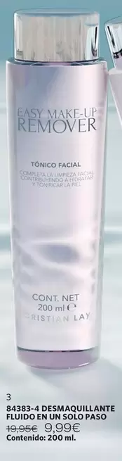 Oferta de Cristian Lay - Desmaquillante Fluido En Un Solo Paso por 9,99€ en Cristian Lay