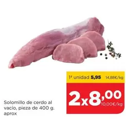 Oferta de Solomillo De Cerdo Al Vacío por 5,95€ en Alimerka