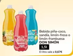 Oferta de Don Simón - Bebida Piña-Coco, Sandía, Limón-Fresa O Limón-Frambuesa por 1€ en Supeco