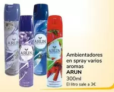 Oferta de Arun - Ambientadores En Spray Varios Aromas por 0,9€ en Supeco
