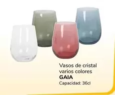 Oferta de Gaia - Vasos De Cristal Varios Colores por 1€ en Supeco