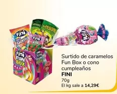 Oferta de Fini - Surtido De Caramelos Fun Box O Cono Cumpleaños por 1€ en Supeco