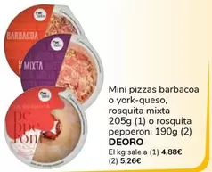 Oferta de Deoro - Mini Pizzas Barbacoa O York-Queso, Rosquita Mixta O Rosquita Pepperoni por 1€ en Supeco