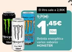 Oferta de Monster - Bebida Energética Varios Sabores por 1,45€ en Supeco