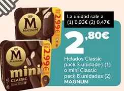Oferta de Magnum - Helados Classic O Mini Classic por 2,8€ en Supeco