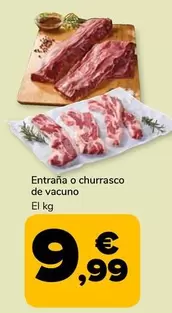 Oferta de Entraña O Churrasco De Vacuno por 9,99€ en Supeco