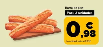 Oferta de Barra De Pan por 0,98€ en Supeco