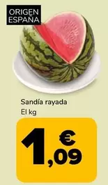 Oferta de Sandía Rayada por 1,09€ en Supeco