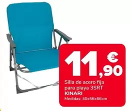 Oferta de Kinari - Silla De Acero Fija Para Playa 3SRT por 11,9€ en Supeco