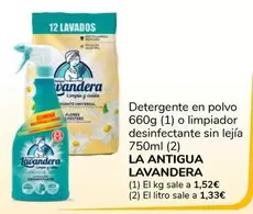 Oferta de La Antigua Lavandera - Detergente En Polvo O Limpiador Desinfectante Sin Lejía por 1€ en Supeco