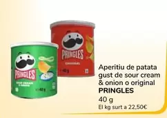 Oferta de Pringles - Aperitiu De Patata Gust De Sour Cream & Onion O Original por 0,9€ en Supeco