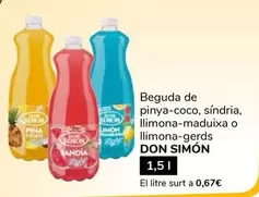 Oferta de Don Simón - Beguda De Pinya-Coco, Síndria, Llimona-Maduixa O Llimona-Gerds por 1€ en Supeco
