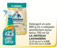 Oferta de La Antigua Lavandera - Detergent En Pols O Netejador Desinfectant Sense Lleixiu por 1€ en Supeco