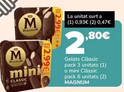 Oferta de Magnum - Gelats Classic O Mini Clàssic por 2,8€ en Supeco