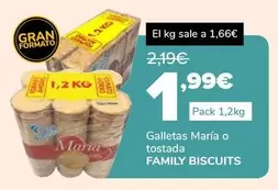 Oferta de Family Biscuits - Galletas María O Tostada  por 1,99€ en Supeco