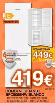 Oferta de Combi Nf Brandt Bfc8055nw Blanco por 419€ en Expert