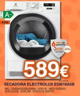 Oferta de Electrolux - Secadora Edi618a5b por 589€ en Expert