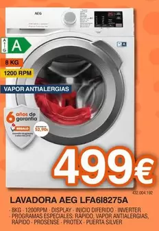 Oferta de AEG - Lavadora LFA618275A  por 499€ en Expert