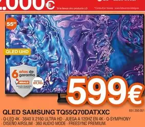 Oferta de Samsung - Qled TQ55Q70DATXXC  por 599€ en Expert