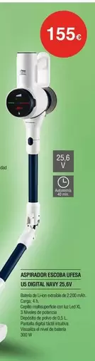 Oferta de Ufesa - Aspirador Escoba  Led Digital por 155€ en Milar