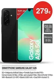 Oferta de Samsung - Smartphone Galaxy A26 por 279€ en Milar